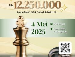 Turnamen Catur Terbuka Citra Maja City 2025 Siap Digelar, Total Hadiah Capai Rp12,25 Juta, Buruan Daftar! 