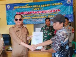 Serah Terima, Jalan Beton Desa Tanjungsari Bukti Transparansi Anggaran Desa