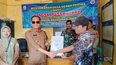 Serah Terima, Jalan Beton Desa Tanjungsari Bukti Transparansi Anggaran Desa