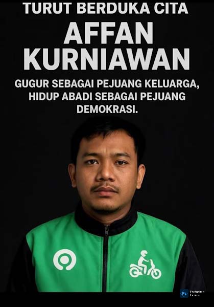 Ojol Affan Kurniawan Tewas Terlindas Rantis Brimob di Aksi Senayan